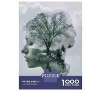 Puzzle Per Ragazzi 1000 Pezzi Nature's Harmony Tree Silhouette in Profile Puzzle Per Adulti Giochi Per Famiglie Analisi E Logica Come Regali Per Tutta La Famiglia 38x26cm/1000pcs