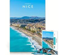 Puzzle per ragazzi 1000 pezzi Nizza Francia Taglio preciso Gioco Rompicapo Regalo Gioco rilassante Regalo di Natale Arte (38x26cm)