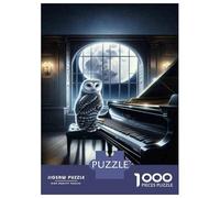 Puzzle Per Ragazzi 1000 Pezzi Owl Playing Piano Moonlight Puzzle Per Adulti Giochi Rilassanti Taglio Di Precisione Offerta Come Regalo Per Tutta La Famiglia 38x26cm/1000pcs
