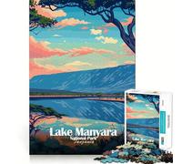 Puzzle per ragazzi 1000 pezzi Parco Nazionale del Lago Manyara,Tanzania Taglio preciso Gioco rompicapo Regalo Gioco rilassante Regalo di Natale artistico (38x52cm)