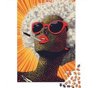 Puzzle Per Ragazzi 1000 Pezzi Pop Art Woman Smoking Puzzle Gioco Rompicapo Un'opera D'arte Regali Unici Per Compleanno E Natale 70x50cm/1000pcs
