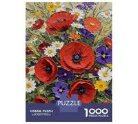 Puzzle Per Ragazzi 1000 Pezzi Poppy And Daisy Bouquet Puzzle Gioco Rompicapo Un'opera D'arte Regali Unici Per Compleanno E Natale 70x50cm/1000pcs