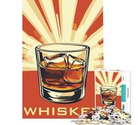 Puzzle per ragazzi 1000 pezzi Poster con bicchiere di whisky per gioco educativo Sfida Giocattolo Giochi per famiglie Corsa di velocità manuale Regali di compleanno (Dimensioni 38x26cm)