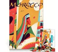 Puzzle per ragazzi 1000 pezzi,poster di viaggio del Marocco,taglio preciso,gioco rompicapo,regalo,gioco rilassante,regalo di Natale artistico (38x52cm)