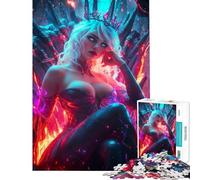 Puzzle per ragazzi 1000 pezzi Regina del Fuoco e del Ghiaccio Puzzle per ragazzi Giocattolo antistress Analisi e logica Aiutano l'esercizio del cervello (Dimensioni 38x26cm)