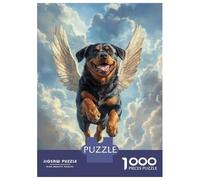 Puzzle Per Ragazzi 1000 Pezzi Rottweiler with Angel Wings A Tribute to Strength And Love Puzzle Per Adulti Giocattoli Fai Da Te Analisi E Logica Regali Unici Per Compleanno E Natale 52x38cm/1000pcs