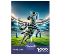 Puzzle Per Ragazzi 1000 Pezzi Rugby Zebra Mascot Action Puzzle Per Adulti Giochi Per Famiglie Analisi E Logica Come Regali Per Tutta La Famiglia 70x50cm/1000pcs