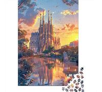 Puzzle Per Ragazzi 1000 Pezzi Sagrada Familia Sunset Reflections Puzzle Gioco Rompicapo Un'opera D'arte Regali Unici Per Compleanno E Natale 38x26cm/1000pcs