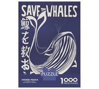 Puzzle Per Ragazzi 1000 Pezzi Save The Whales Nautical Puzzle Per Adulti Gioco Pratico Sfida Difficile Ideale Come Regalo 38x26cm/1000pcs