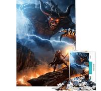 Puzzle per ragazzi 1000 pezzi Scontro di Titani per gioco educativo sfida gioco impossibile regalo di compleanno idee regalo (dimensioni 50x75cm)