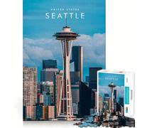 Puzzle per ragazzi 1000 pezzi Seattle City Taglio preciso Divertente Gioco creativo per la mente Rilassamento Divertimento Regalo di Natale Arte (50x75cm)