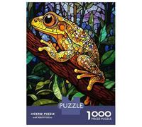 Puzzle Per Ragazzi 1000 Pezzi Stained Glass Frog Puzzle Per Adulti Giochi Divertenti Per Divertimento in Famiglia È Ideale Come Regalo 38x26cm/1000pcs