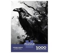 Puzzle Per Ragazzi 1000 Pezzi The Raven Monochromatic Puzzle Per Adulti Giochi Rilassanti Decorazione Da Parete Offerta Come Regalo Per Tutta La Famiglia 38x26cm/1000pcs