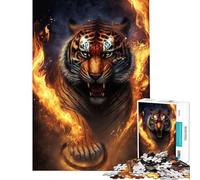 Puzzle per ragazzi 1000 pezzi Tiger Fire Relax Games Giocattolo Gioco intellettuale Ottimo regalo e giocattolo Attività per famiglie (Dimensioni 38x26cm)