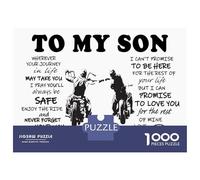Puzzle Per Ragazzi 1000 Pezzi To My Son Motorcycle Father Day Gift Puzzle Gioco Rompicapo Un'opera D'arte Regali Unici Per Compleanno E Natale 70x50cm/1000pcs
