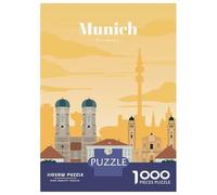 Puzzle Per Ragazzi 1000 Pezzi Travel to Munich Puzzle Per Adulti Gioco Pratico Sfida Difficile Ideale Come Regalo 38x26cm/1000pcs