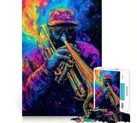 Puzzle per ragazzi 1000 pezzi Trombettista al neon Taglio preciso Divertente Gioco creativo per la mente Rilassamento Divertimento Regalo di Natale artistico (38x26cm)