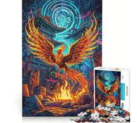 Puzzle per ragazzi 1000 pezzi Una fenice risorge dal fuoco, giochi rilassanti, decorazione per la casa, adatto per la decorazione della scrivania 38x52cm