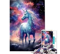 Puzzle per ragazzi 1000 pezzi Unicorno Cosmico Fantasy Puzzle da 1000 pezzi Giocattolo educativo Sfida impegnativa Bellissimo design Gioco (38x52cm)