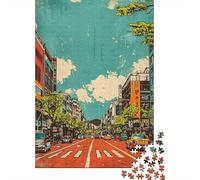 Puzzle Per Ragazzi 1000 Pezzi Urban Street Scene Art Print Puzzle Gioco Rompicapo Un'opera D'arte Regali Unici Per Compleanno E Natale 52x38cm/1000pcs