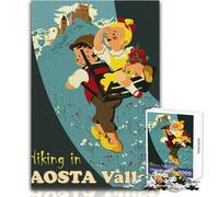 Puzzle per ragazzi 1000 pezzi Valle d'Aosta Escursionismo Gioco stimolante Giocattoli educativi di apprendimento Giocattoli antistress Dimensioni 38x26cm