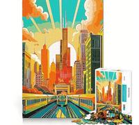 Puzzle per ragazzi 1000 pezzi Viaggio Natura Vintage Taglio preciso Divertimento Creativo Gioco per la mente Relax Divertimento Regalo di Natale Arte (38x52cm)