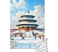 Puzzle Per Ragazzi 1000 Pezzi Winter Temple Scene-2 Puzzle Gioco Rompicapo Un'opera D'arte Regali Unici Per Compleanno E Natale 70x50cm/1000pcs