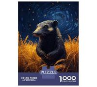 Puzzle Per Ragazzi 1000 Pezzi Wolverine in Golden Field Under Starry Sky Puzzle Gioco Rompicapo Un'opera D'arte Regali Unici Per Compleanno E Natale 70x50cm/1000pcs