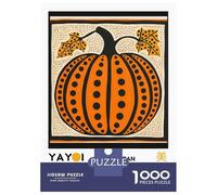Puzzle Per Ragazzi 1000 Pezzi Yayoi Kusama Pumpkin No.2 Exhibition Poster Puzzle Gioco Rompicapo Un'opera D'arte Regali Unici Per Compleanno E Natale 38x26cm/1000pcs