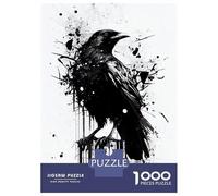Puzzle Per Ragazzi 1000 Raven Black And White Puzzle Per Adulti Gioco Rompicapo Perfetto Per Decorare E Fare Regali A Tutta La Famiglia 38x26cm/1000pcs