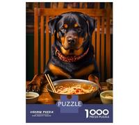 Puzzle Per Ragazzi 1000 Rottweiler Eating Noodles Puzzle Giochi Divertenti Decorazione Perfetta Offerta Come Regalo Per Tutta La Famiglia 70x50cm/1000pcs