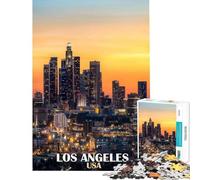 Puzzle per ragazzi 1000 Skyline di Los Angeles al tramonto Una sfida da completare Un'opera d'arte Antistress Adatto a partire dai 14 anni (50x75cm)