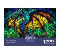 Puzzle Per Ragazzi 1000 Stained Glass Dragon Puzzle Per Adulti Gioco Rompicapo Perfetto Per Decorare E Fare Regali A Tutta La Famiglia 38x26cm/1000pcs