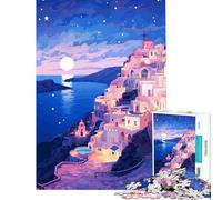 Puzzle per ragazzi 1000 stelle della sera di Santorini Gioco avvincente per coltivare la pazienza Gioco rompicapo Difficile Regalo di compleanno (Dimensioni 38x26cm)