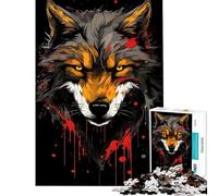 Puzzle per ragazzi 1000 Teste di Lupo Selvaggio da Dipingere Giochi Rilassanti Giocattolo Gioco Intellettuale Ottimo Regalo e Giocattolo Attività per la Famiglia (Dimensioni 38x26cm)
