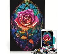 Puzzle per ragazzi 1000 Un'ode alle rose rosse, giochi rilassanti, decorazione artistica per la casa, adatto per la decorazione della scrivania 38x52cm