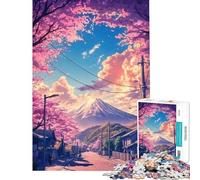 Puzzle per ragazzi 1000 Via dei ciliegi in fiore Paesaggio giapponese Difficile e stimolante Gioco rilassante Adatto a partire dai 14 anni (50x75cm)