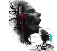 Puzzle per ragazzi 1000 Zombie Woman Double Exposure per compleanno Natale Migliora la memoria Giocattolo antistress Adatto a partire dai 14 anni (50x75cm)