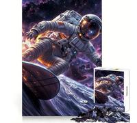 Puzzle per ragazzi "Astronauta che fa surf nello spazio", 1000 pezzi, stimolante per la memoria, rilassante e piacevole, con chiusura sicura, regalo significativo (38x26cm)