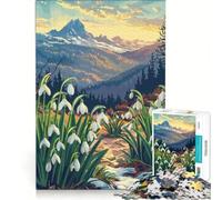 Puzzle per ragazzi con 1000 bucaneve e panorama montano giocattolo fai da te decorazione per la casa ideale come regalo per tutta la famiglia 38x26cm