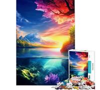 Puzzle per ragazzi con 1000 pezzi paesaggio sottomarino al tramonto Divertimento a casa attività per migliorare la memoria Giochi adatti a persone dai 14 anni in su 38x52cm