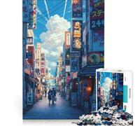 Puzzle per ragazzi con 1000 pezzi raffiguranti vivaci scene di strada giapponesi giochi rilassanti attività interattive per genitori e figli regali unici per compleanni 38x26cm