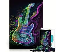 Puzzle per ragazzi con chitarra al neon, 1000 pezzi, gioco intelligente e rilassante, da assemblare, un regalo perfetto (38x26cm)