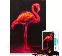 Puzzle per ragazzi con fenicottero al neon, 1000 pezzi, gioco intelligente e rilassante, da assemblare, un regalo perfetto (50x75cm)