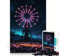 Puzzle per ragazzi con mulino a vento al neon, 1000 pezzi, gioco di logica, passatempo per la casa, taglio preciso, regalo per le feste (38x26cm)
