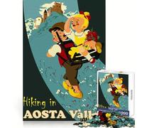 Puzzle per ragazzi con tema escursionismo in Valle d'Aosta, 1000 pezzi, stimolante per la mente, divertimento spensierato, bordi definiti, ideale per le vacanze (38x26cm)