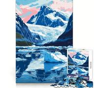 Puzzle per ragazzi con tema "Ghiacciaio dell'Alaska", 1000 pezzi, stimolante per la mente, ideale per il tempo libero, con bordi definiti, perfetto per le vacanze (50x75cm)