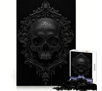 Puzzle per ragazzi con teschio nero barocco, 1000 pezzi, stimolante per la memoria, rilassante e piacevole, con chiusura sicura, regalo significativo (38x52cm)