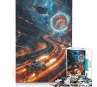 Puzzle per ragazzi da 1000 pezzi a tema Corsa allo spazio giocattolo fai-da-te taglio di precisione con pezzi di forma casuale completamente ad incastro 38x52cm