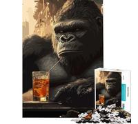 Puzzle per ragazzi da 1000 pezzi a tema King Kong e cocktail giocattolo educativo decorazione perfetta regalo di compleanno (dimensioni 50x75cm)
